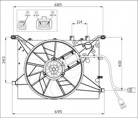 Dyfuzor chłodnicy, w komplecie z silnikiem i wirnikiem Volvo 8649675 cena, od 62,99 USD