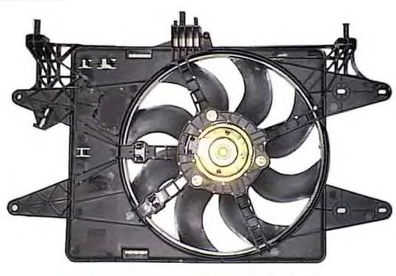 51768022 Fiat/Alfa/Lancia Dyfuzor chłodnicy, w komplecie z silnikiem i wirnikiem
