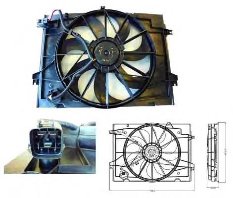 Dyfuzor chłodnicy, w komplecie z silnikiem i wirnikiem Hyundai/Kia 253801F252A cena, od 113,63 USD