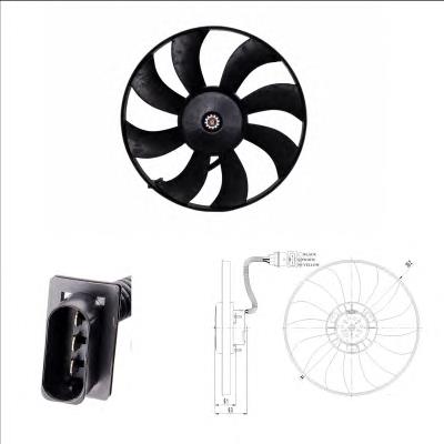 Wentylator elektryczny układu chłodzenia kompletny (silnik+wirnik) VAG 6Q0959455N cena, od 64,43 USD