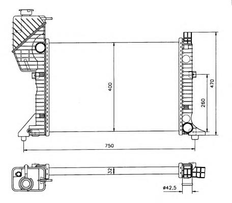 Chłodnica silnika Mercedes A9015001800 cena, od 119,72 USD