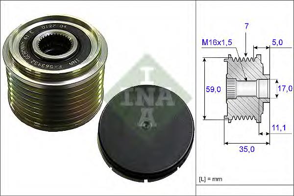 535015910 INA Koło pasowe alternatora