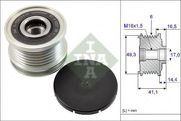 12317576515 BMW koło pasowe alternatora