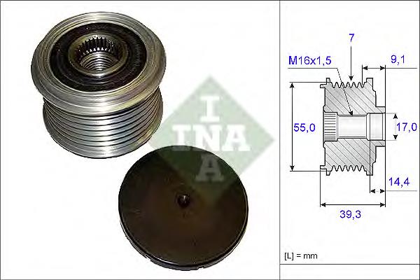 535014210 INA Koło pasowe alternatora