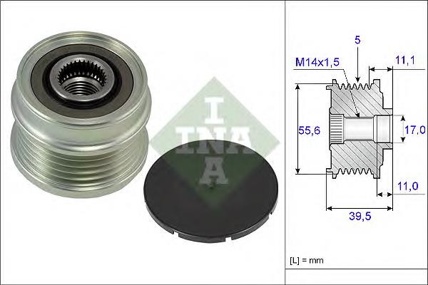 Koło pasowe alternatora 535021810 INA