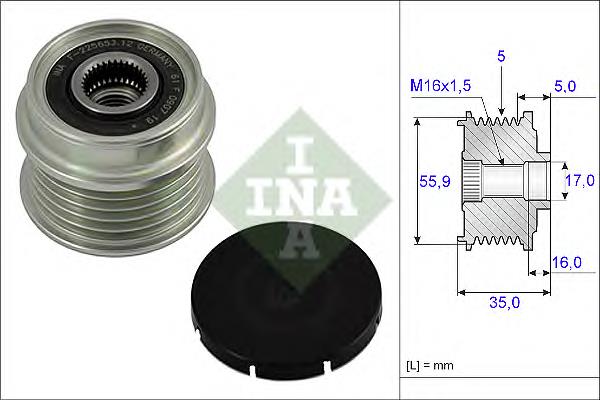 Koło pasowe alternatora INA 535000410 cena, od 40,81 USD