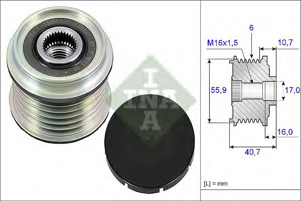 535 0028 10 INA koło pasowe alternatora