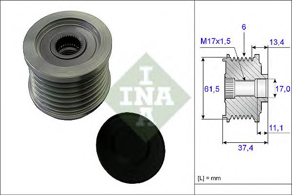 535 0023 10 INA koło pasowe alternatora