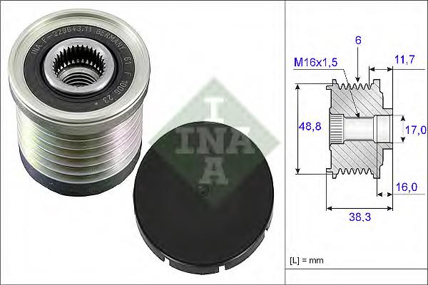 535 0030 10 INA koło pasowe alternatora