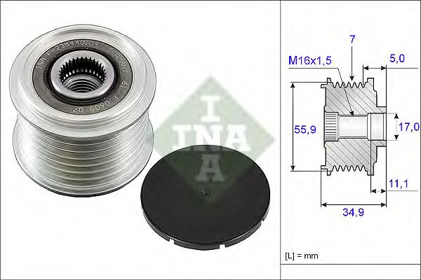 535 0083 10 INA koło pasowe alternatora