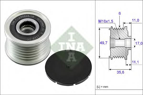 535 0086 10 INA koło pasowe alternatora