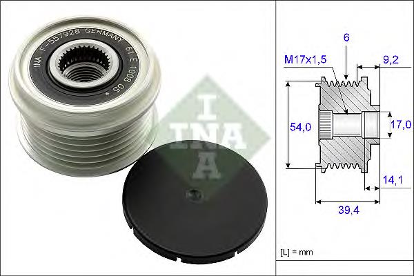 535 0151 10 INA koło pasowe alternatora