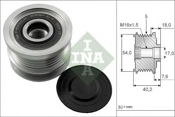 55560294 Opel koło pasowe alternatora