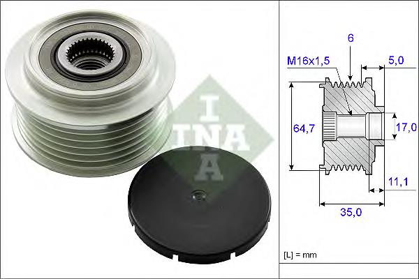 Koło pasowe alternatora RC097 Kamoka