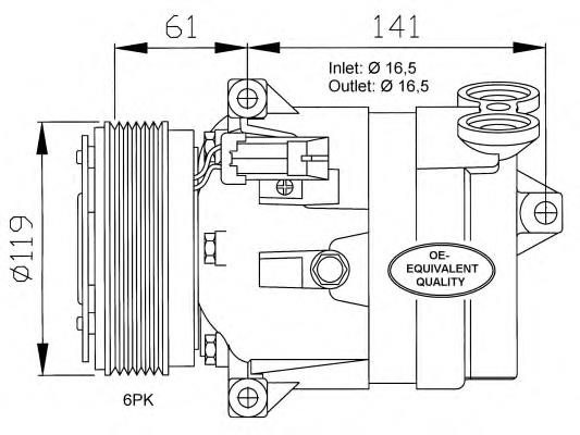 Do koszyka 91163105 Opel Sprężarka klimatyzacji