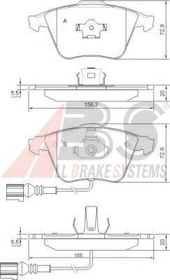 Klocki hamulcowe przednie tarczowe ABS 37426 cena, od 30,21 USD