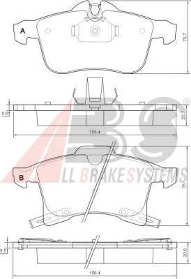 Klocki hamulcowe przednie tarczowe ABS 37361 cena, od 29,38 USD