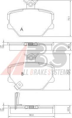Klocki hamulcowe przednie tarczowe ABS 37220 cena, od 23,74 USD