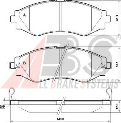 Klocki hamulcowe przednie tarczowe ABS 37526 cena, od 17,31 USD