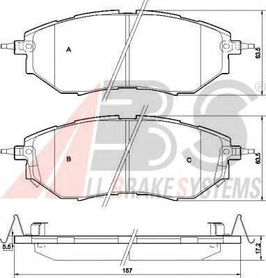 37502 ABS Klocki hamulcowe przednie tarczowe
