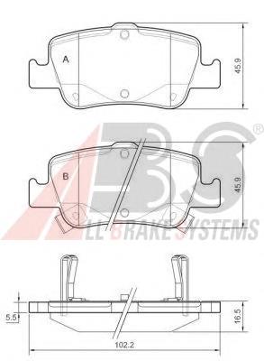 Okładziny (klocki) do hamulców tarczowych tylne ABS 37616 cena, od 19,43 USD