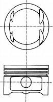 1120303717 Mercedes tłok, komplet do jednego cylindru, std