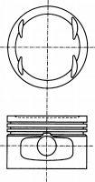 87-116107-00 Nural tłok, komplet na 1 cylinder, 2. naprawa (+0,50)