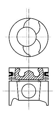 Tłok, komplet na 1 cylinder, 2. naprawa (+0,50) 8710150700 Nural