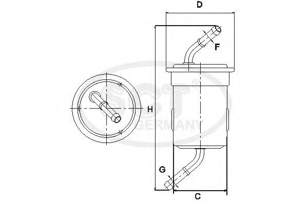 Filtr paliwa ST362 SCT