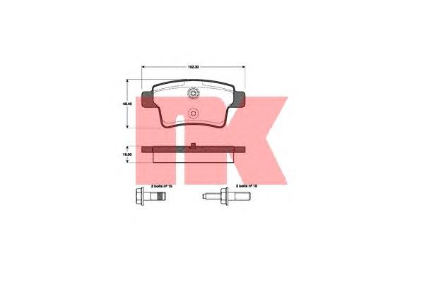 221957 NK Okładziny (klocki) do hamulców tarczowych tylne