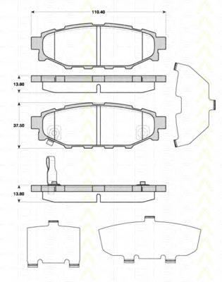 Okładziny (klocki) do hamulców tarczowych tylne Subaru 26696AG030