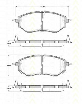 Do koszyka 26296AL020 Subaru Klocki hamulcowe przednie tarczowe