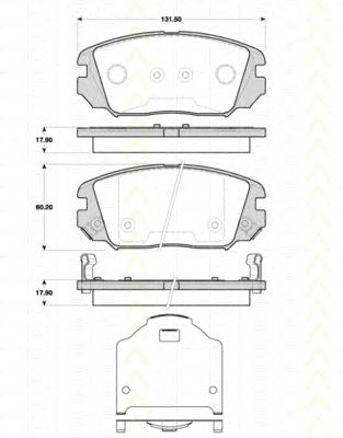 Klocki hamulcowe przednie tarczowe 581013KA20 Hyundai/Kia