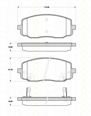 Klocki hamulcowe przednie tarczowe SP1172 Hyundai/Kia