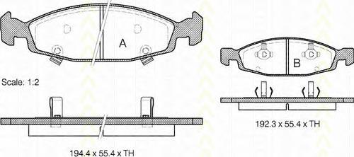 Klocki hamulcowe przednie tarczowe Chrysler 5018592AA cena, od 29,15 USD