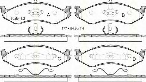 Do koszyka 0K04778058 Chrysler Klocki hamulcowe przednie tarczowe