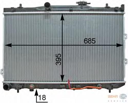 Chłodnica silnika KIA Spectra 