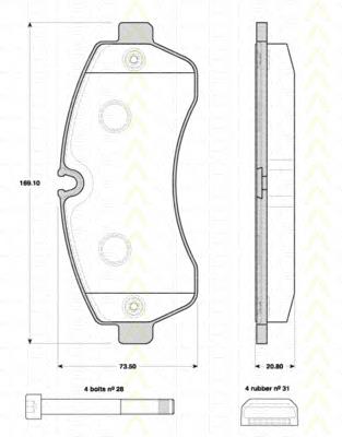 RP1696 Raiso Klocki hamulcowe przednie tarczowe