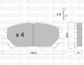 22-0618-0 Metelli klocki hamulcowe przednie tarczowe