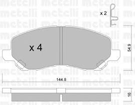 22-0481-0 Metelli klocki hamulcowe przednie tarczowe