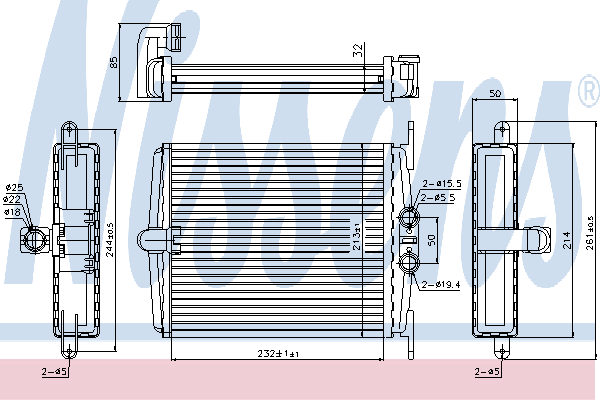 Chłodnica nagrzewnicy (ogrzewacza) 72019 Nissens