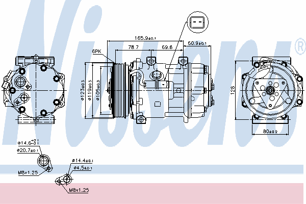 9800854780 Peugeot/Citroen sprężarka klimatyzacji