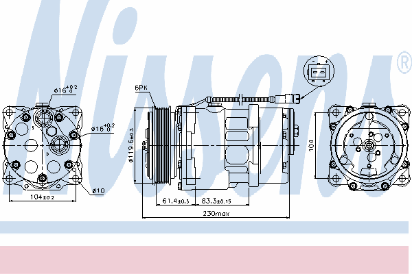 6453GA Peugeot/Citroen sprężarka klimatyzacji