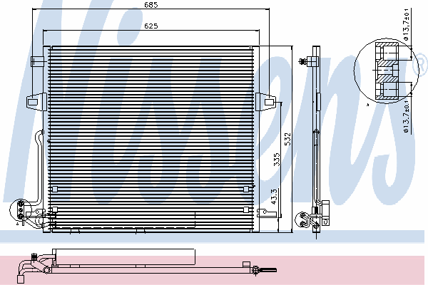 Chłodnica klimatyzacji Mercedes A1645000054 cena, od 169,32 USD