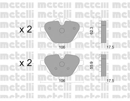 22-0920-0 Metelli okładziny (klocki do hamulców tarczowych tylne)