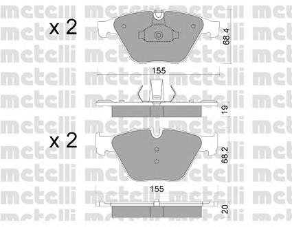 22-0918-0 Metelli klocki hamulcowe przednie tarczowe