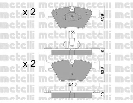 22-0917-0 Metelli klocki hamulcowe przednie tarczowe