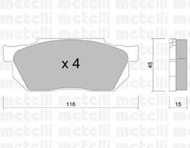 2202470 Metelli Klocki hamulcowe przednie tarczowe