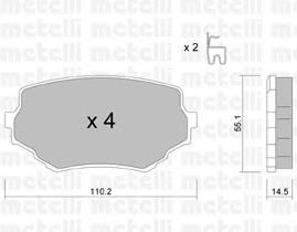 22-0249-0 Metelli klocki hamulcowe przednie tarczowe