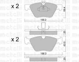 22-0252-0 Metelli klocki hamulcowe przednie tarczowe